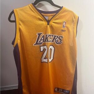 Reebok Lakers Gold and Purple Jersey